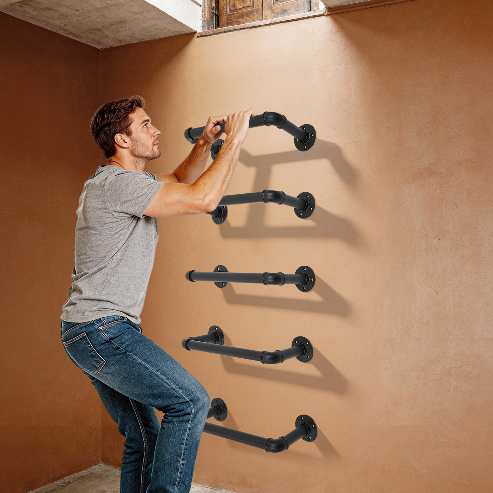 Fire Escape Ladder - 5 Pcs Wall Mounted Emergency Escape