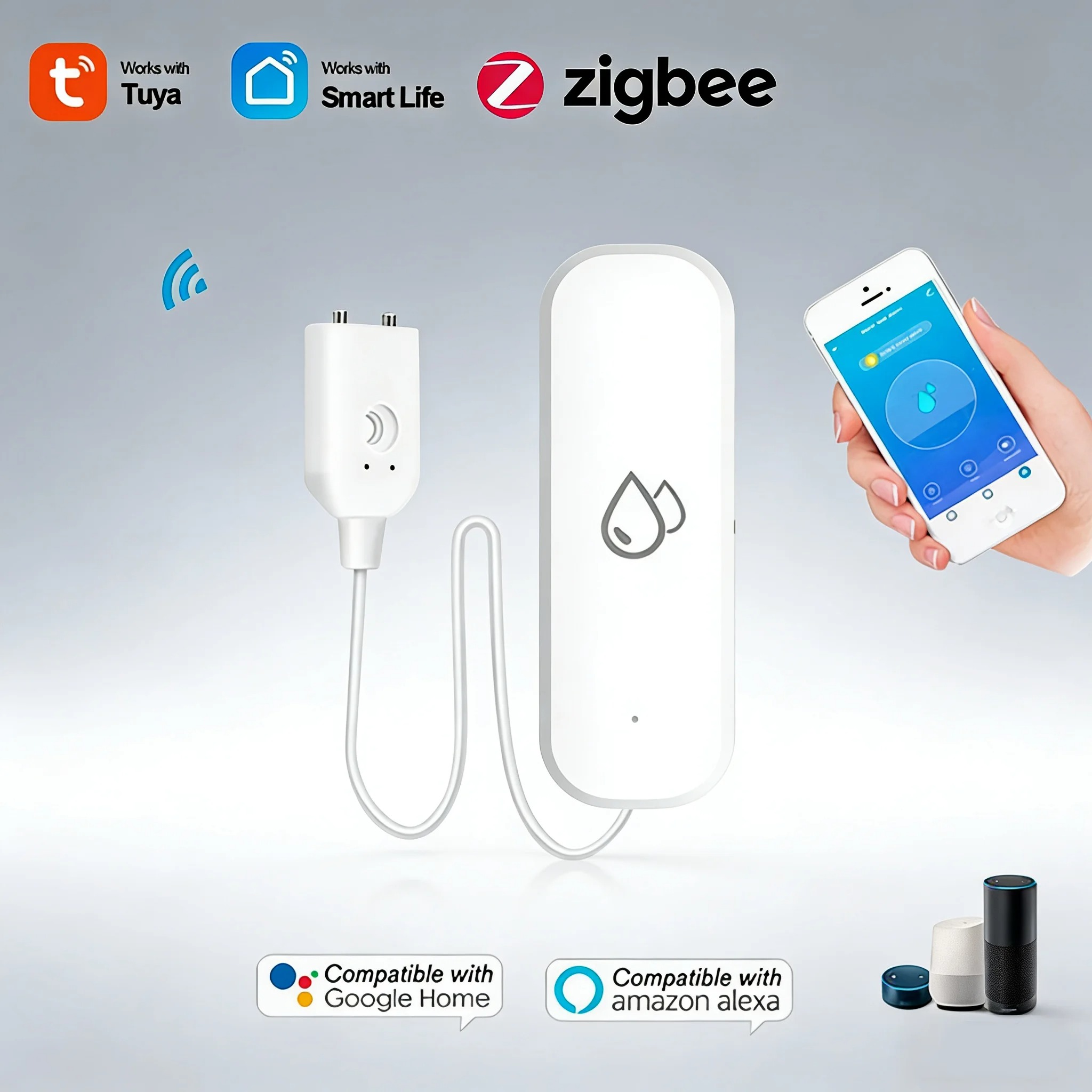 Water Alarm Sensor - Smart Home Zigbee Water Leak Detector
