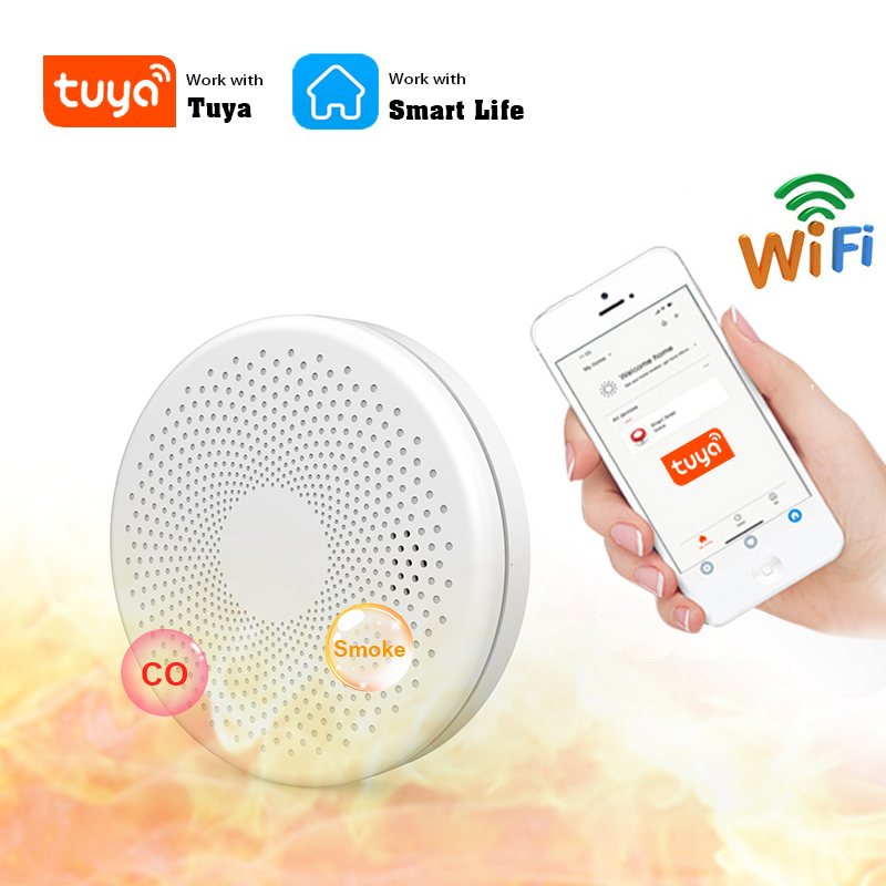 2 in 1 Version WiFi Tuya Smart - Smoke Detector Interconnected 리뷰 및 가격