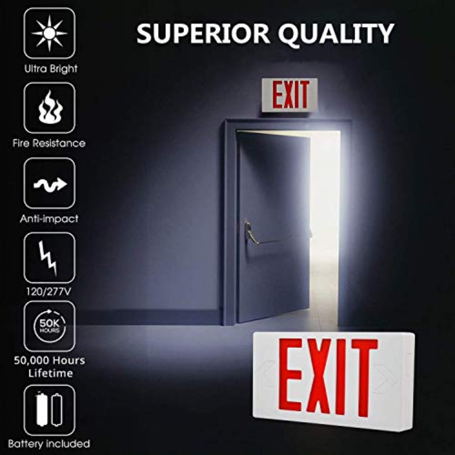 Ultra Slim LED Exit Sign, Red  - Emergency Exit Sign 리뷰 및 가격