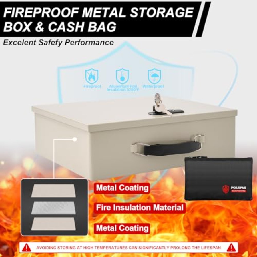 Fireproof Document Box with Ke - Fire Safe Document 리뷰 및 가격