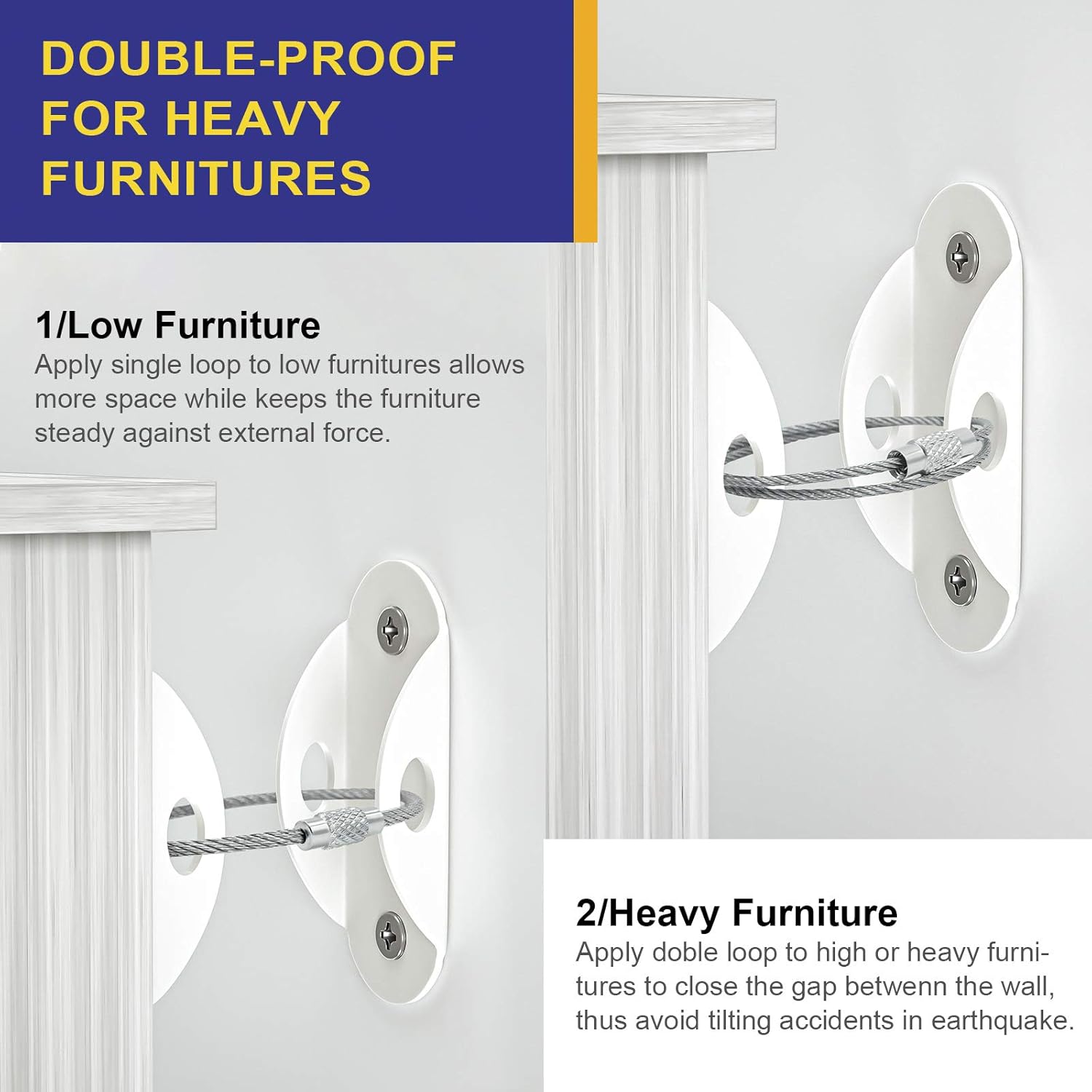 6 Set Furniture Wall Anchors A - Earthquake Anchor Strap 리뷰 및 가격