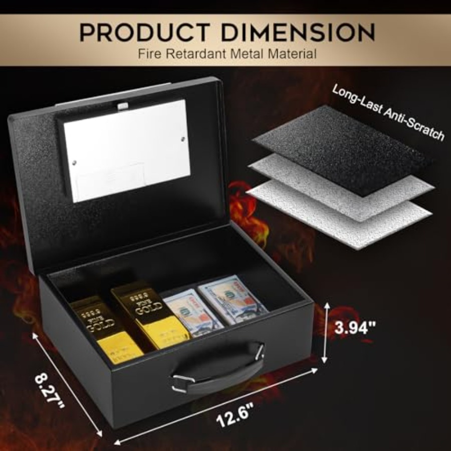 Portable Metal Safe Box with D - Fire Safe Document 리뷰 및 가격