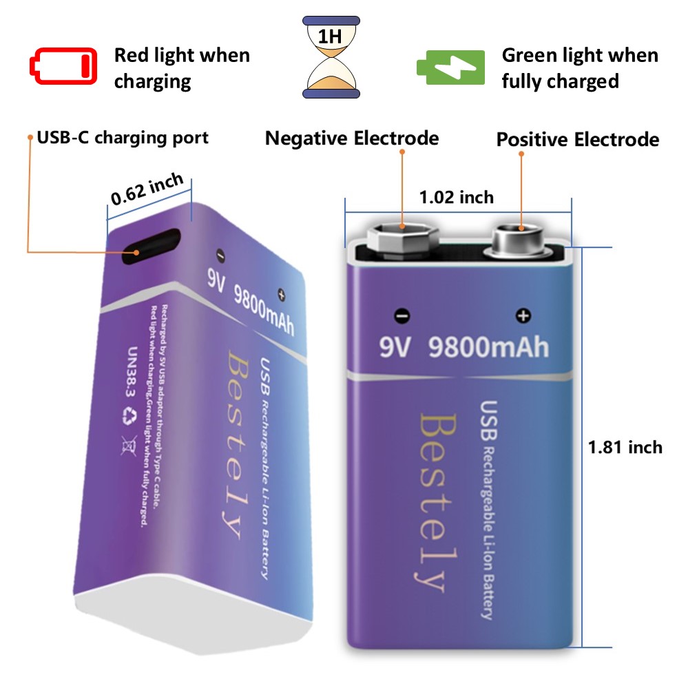 Rechargeable 9V Battery, 9800m - Smoke Detector Interconnected 리뷰 및 가격