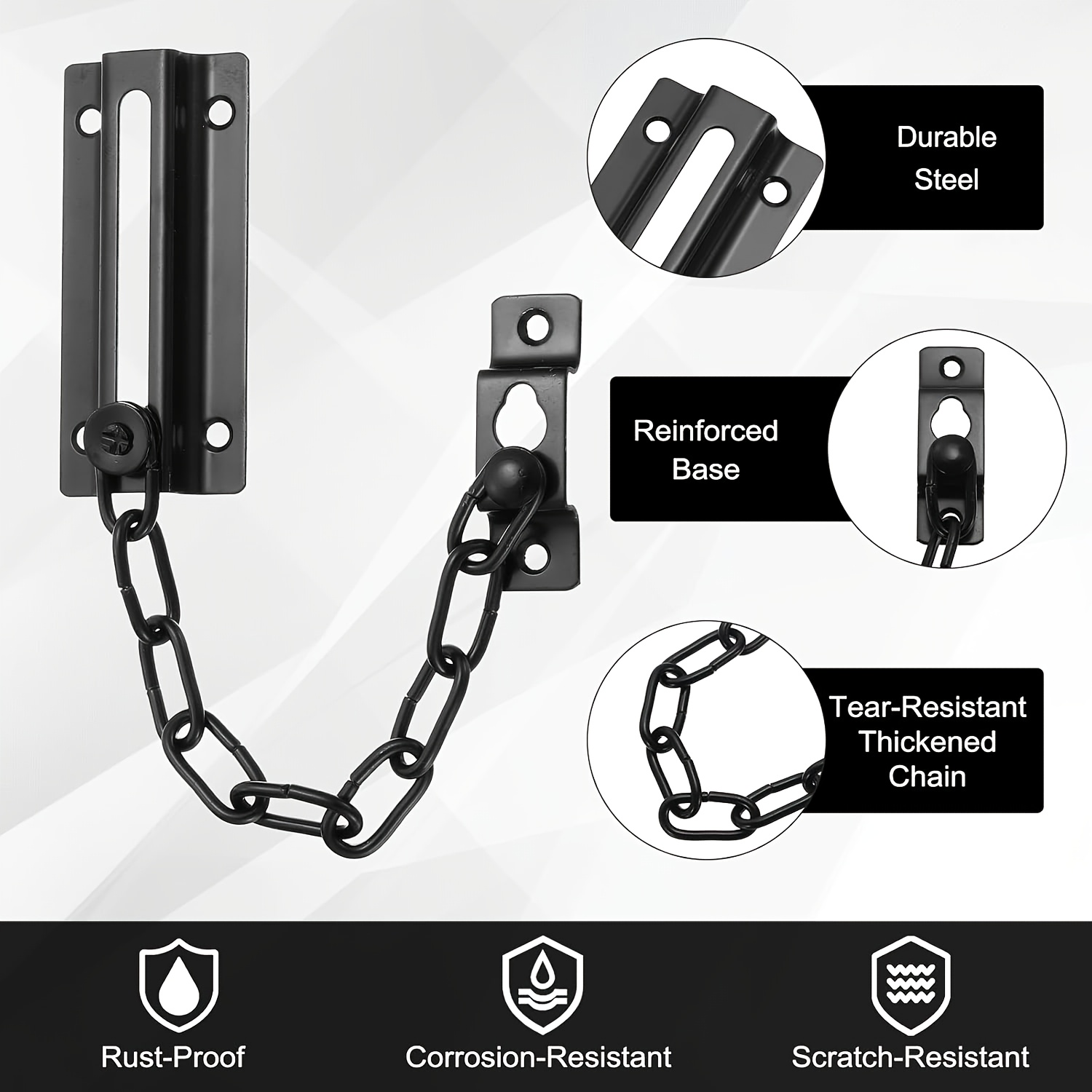 2 Pack Door Chain Lock Black,  - Security Chain Door 리뷰 및 가격