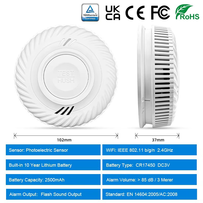 WiFi Tuya Smart Smoke Detector - Smoke Detector Interconnected 리뷰 및 가격