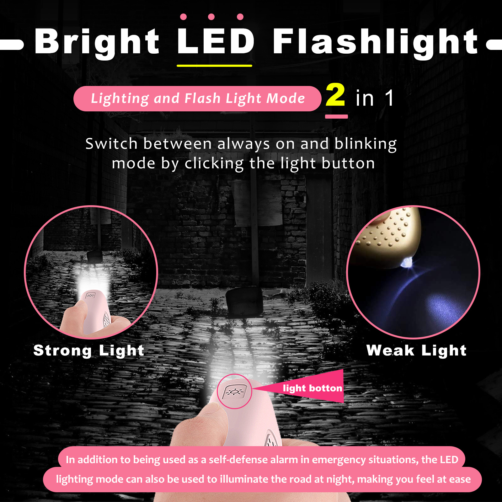 1pc Ultra-Loud 130DB Personal  - Personal Alarm Keychain 리뷰 및 가격