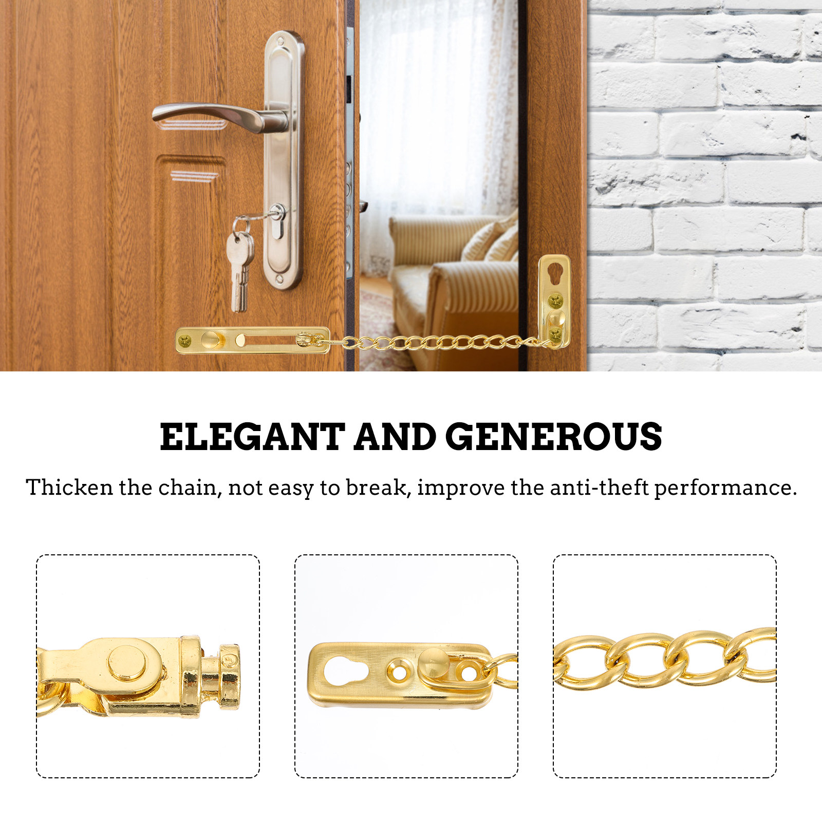 1Set Elegant Stainless Steel D - Security Chain Door 리뷰 및 가격